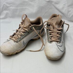 Nike Boys White and Silver Football Cleats